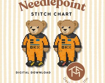 F1 McLaren Bears Digital Needlepoint Stitch Chart