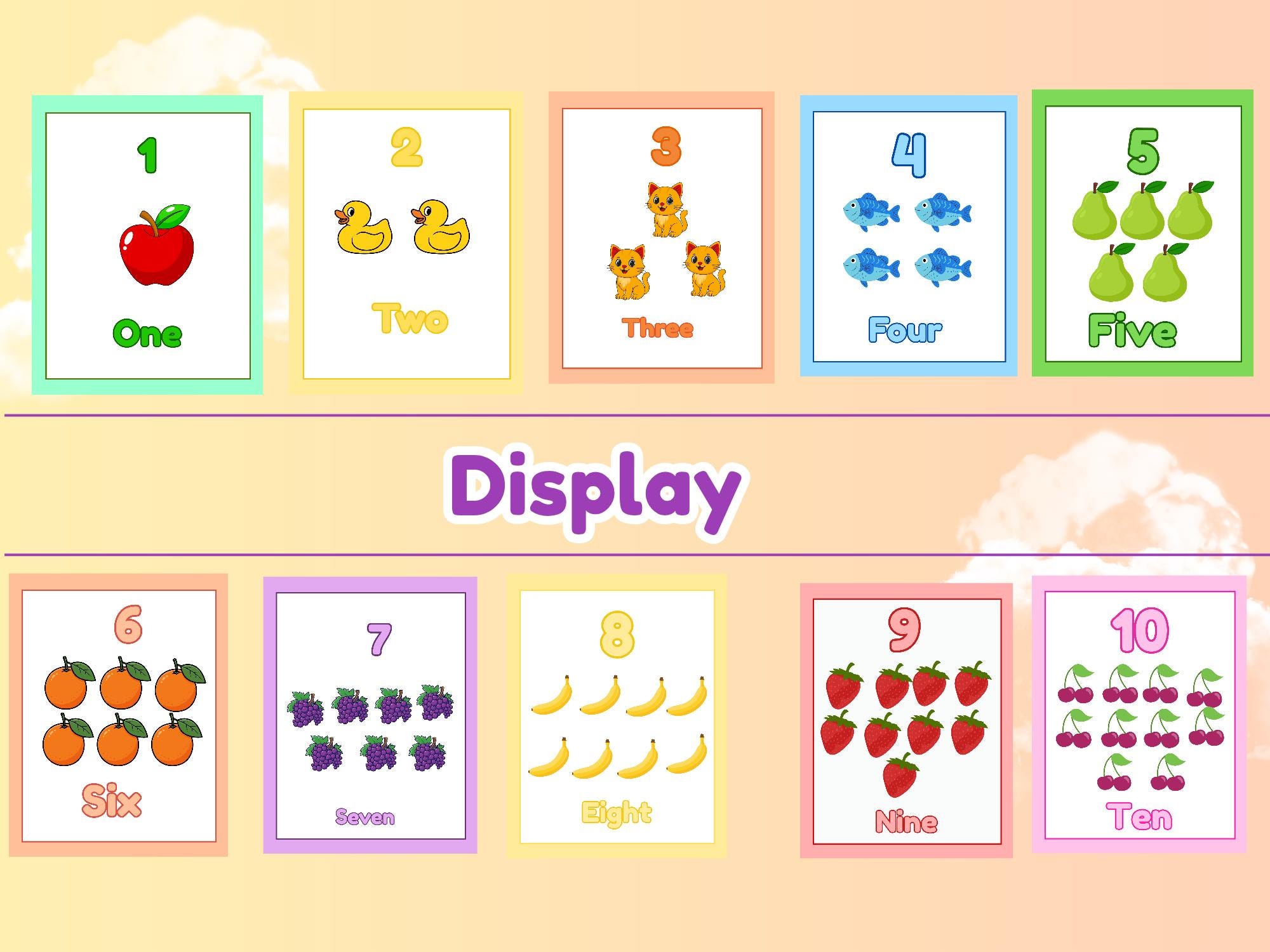 Number Posters 1–20 Printable | Counting Chart | Classroom Decor ...