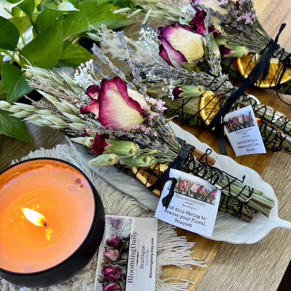 Floral Smoke Cleansing Stick: Prosperity & Protection with Roses