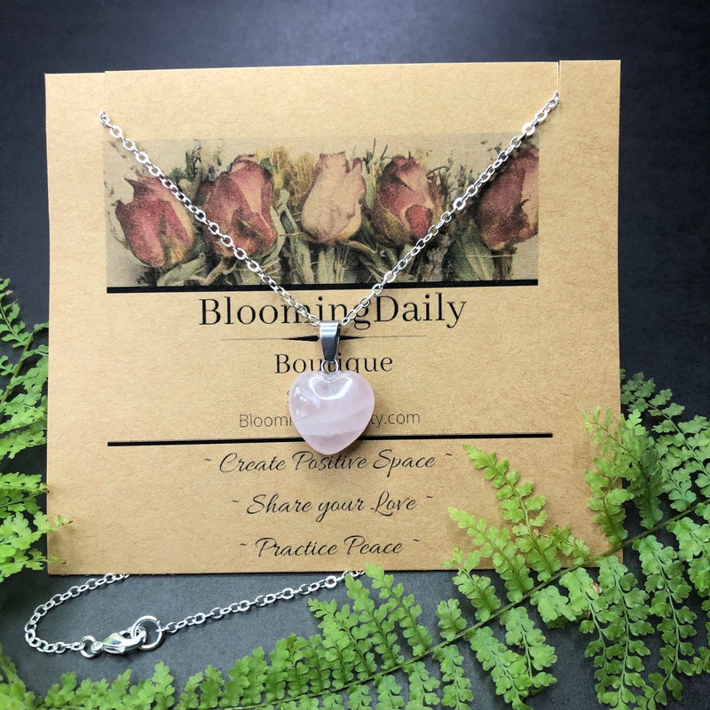 Framed Heart Necklace-Rose Quartz main image 0