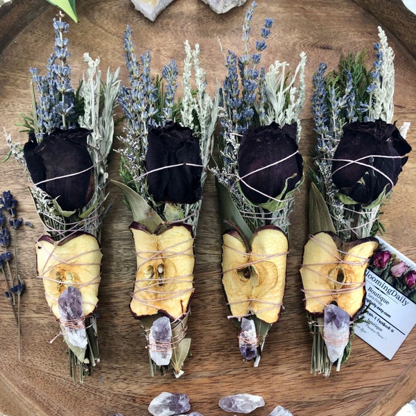 Amethyst Smoke Cleansing Bundle: Cedar, Lavender, Sage & Dried Apple