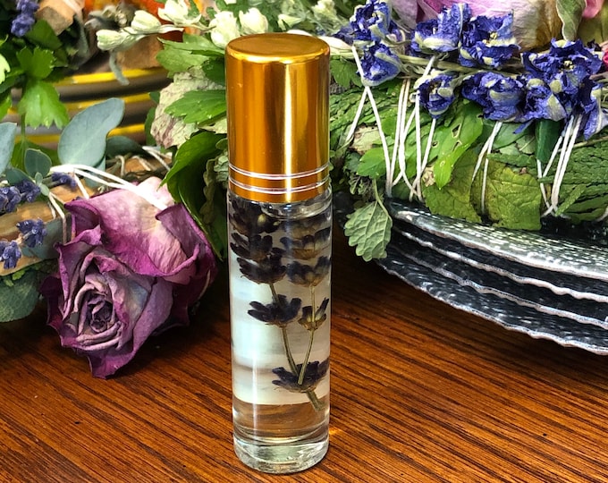 LAVENDER DREAM Essential Oil Perfume Roller With Lavender Flowers, Lavender & Vanilla Flower ...