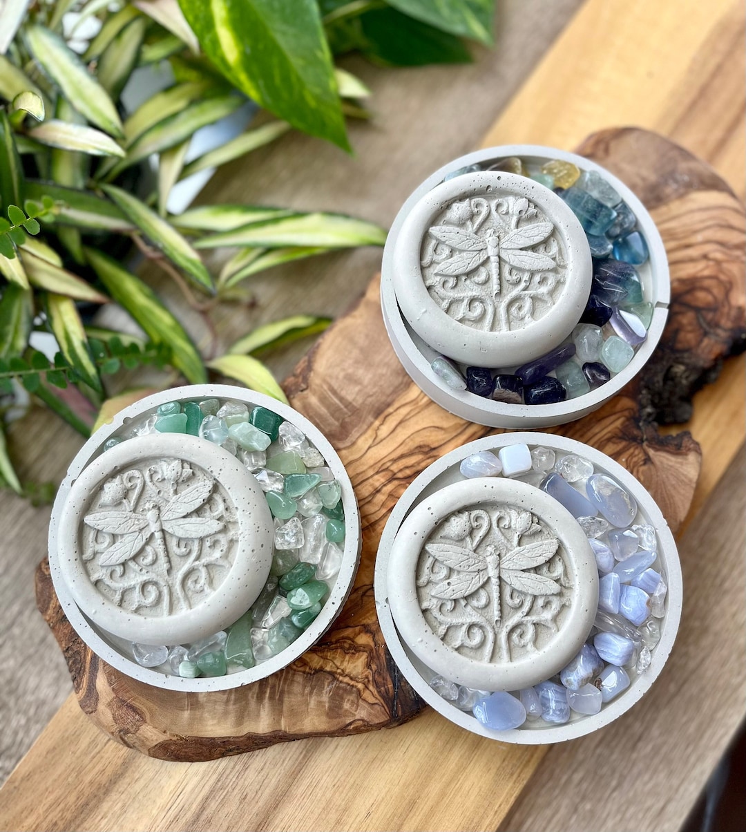 Concrete Room Diffuser W/ Crystals, Passive Diffuser, Aromatherapy Room