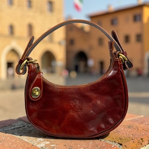Brown Half Moon Bag - Etsy