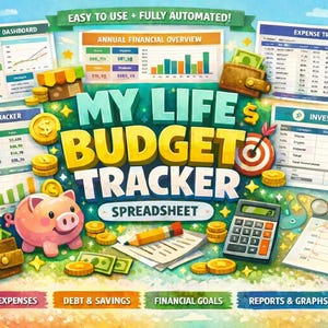 Planificador de presupuesto para una vida sencilla / Seguimiento de gastos, control de deudas, registro de inversiones (descarga digital)