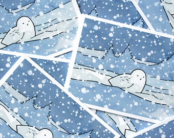 Schneeeule Weihnachtskarte Set Urlaub - 10 Karten