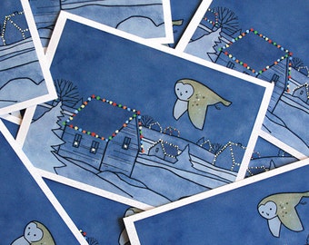 Barn Owl Christmas Card Set - 10 cards