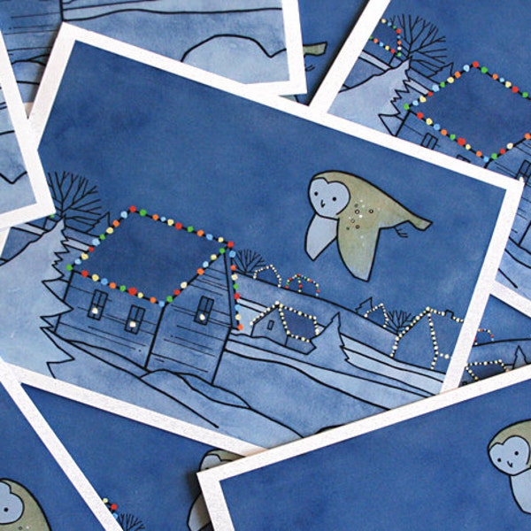 Barn Owl Christmas Card Set - 10 cards