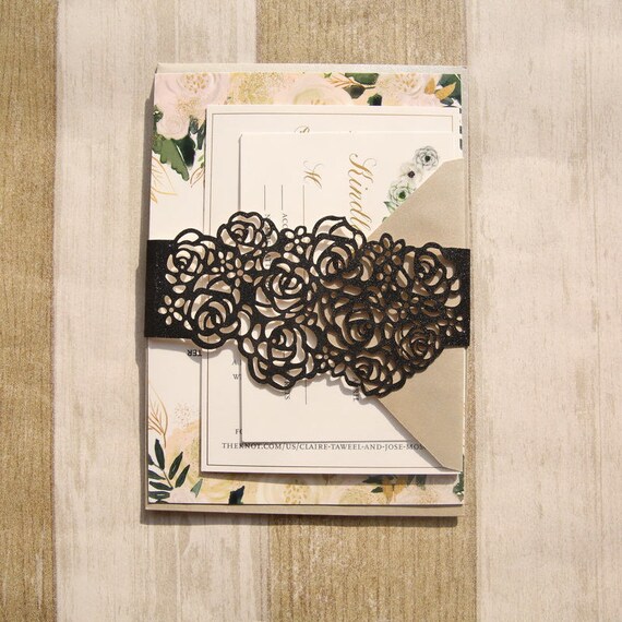 Laser Cut Belly Bands For Invitations 7