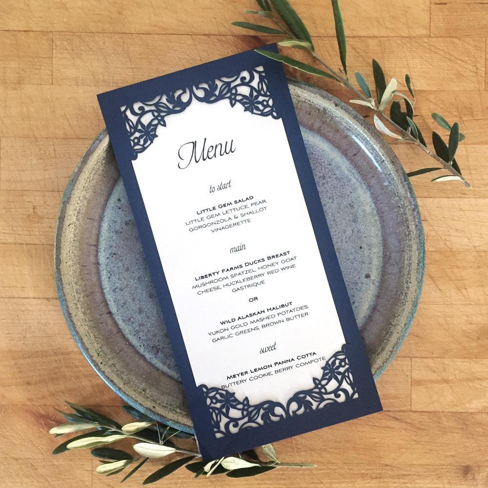 Laser cut Wedding Menus Lasercut Menu. Wedding Decor. Etsy