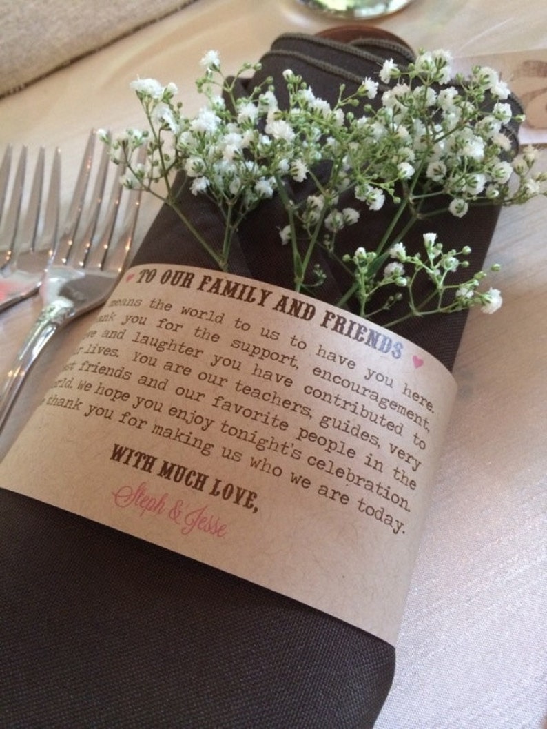 Wedding Reception Thank You Notes Rustic Wedding Decor. Etsy