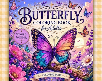 Butterfly Coloring Book Adults, Floral Butterfly Coloring Pages, Nature Coloring Book, Botanical Coloring Book, Wings Coloring Printable
