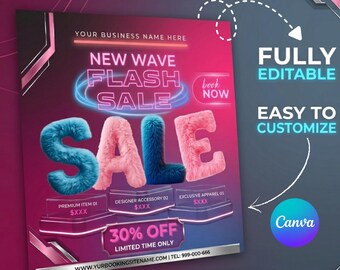 Flash Sale Flyer, Special Deal Flyer, Book Now Flyer, Flash sale, Hair Flyer, Braids, Nail Tech, Lash Tech, MUA, Wig Flyer, Canva Template