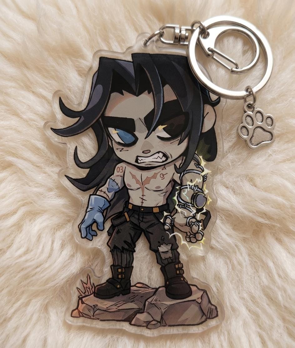 Deadlock Acrylic Keychain Charms Angry, Werewolf Keychain, Cyborg ...