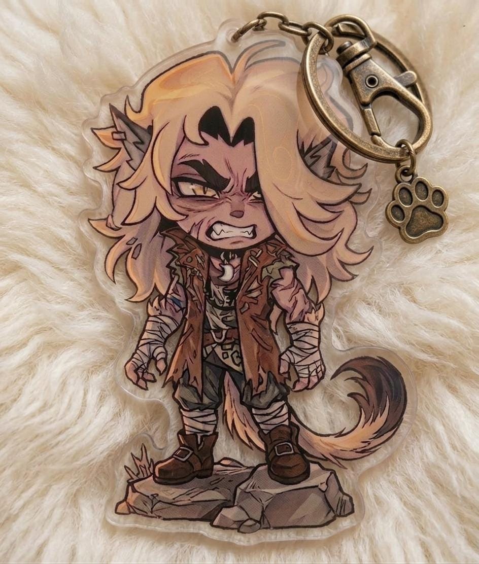 Deadlock Acrylic Keychain Charms Angry, Werewolf Keychain, Cyborg ...