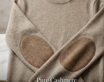 Opstrijkbare elleboogstukken van kasjmier – reparatiepatches voor wollen truien, elleboogstukken voor truireparatie, versleten ellebogen op vesten, paar kledingpatches