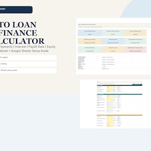 Auto Loan Refinance Calculator, Payoff Planner, Comparison Spreadsheet (Excel, Google Sheets)