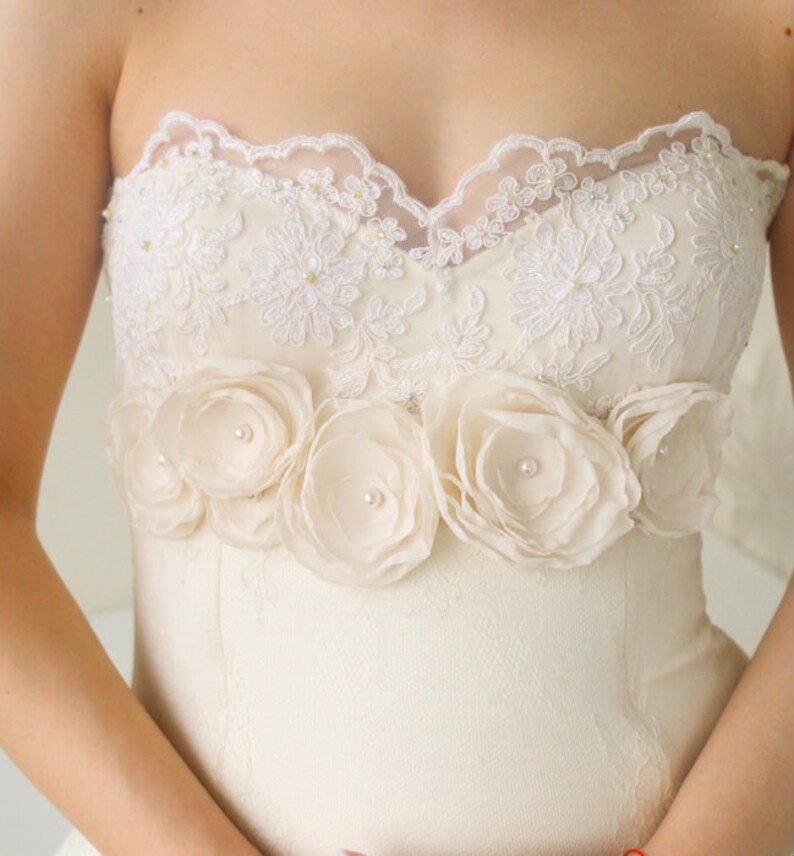 Sale Ivory Wedding Bridal Sash Bridal Flower Belt Cream Ivory Etsy