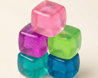 Squishy boule anti-stress cristal virale, gemme, cube, maltose, sucre, résistance moyenne