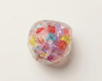 Crunchy Candy-Cube Squishy Stress Ball | Clear ASMR Fidget Toy for Adults