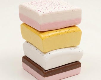 Fluffy Vanilla Egg Sponge Cake Slowrise squishy Stress Cube