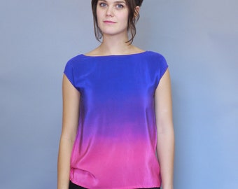 Hand Dyed Silk Top, Ombre Silk.  An Ode to Rothko.