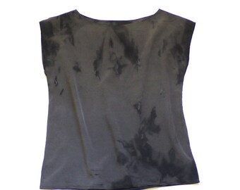 Natural Dye Silk blouse - Soot