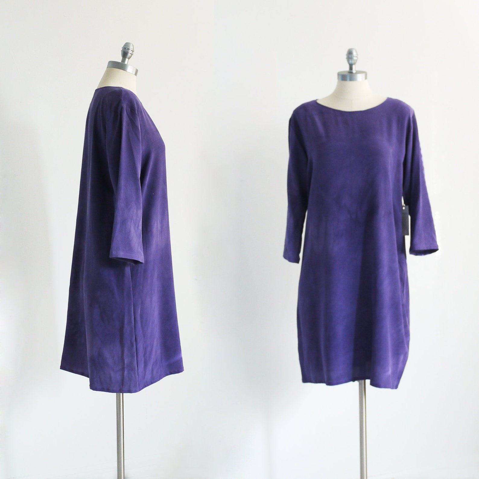 Natural Dye Silk Dress. Botanical Dye Hand Dyed Purple Silk Etsy