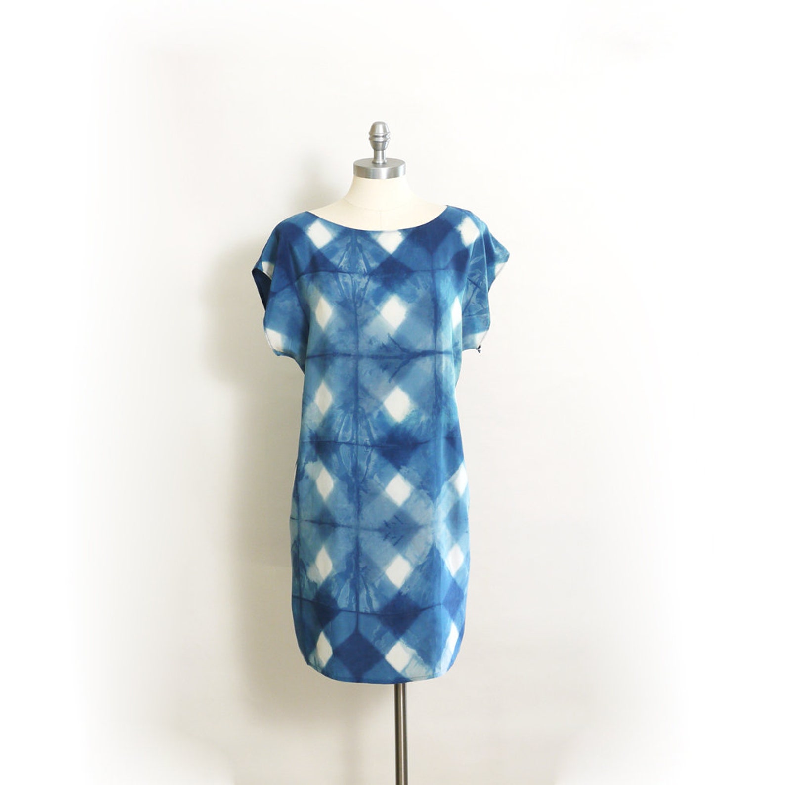Indigo Silk Dress. Shibori Dress Natural Dye Silk Dress. Ready Etsy