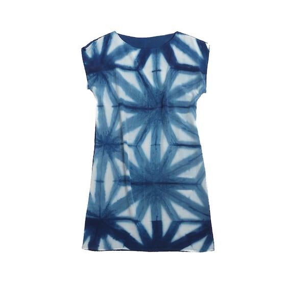 Indigo Silk Dress. Shibori Dress Natural Dye Silk Dress. Made | Etsy
