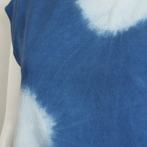 Indigo Silk Top. Shibori Tie-dye natural indigo on silk image 3