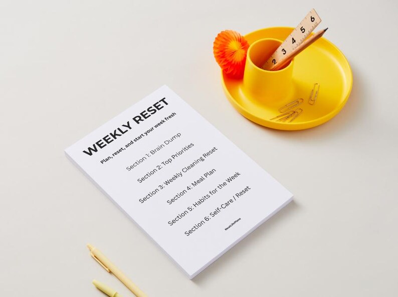 Weekly Reset Planner Printable | Sunday Reset Checklist | ADHD Weekly ...