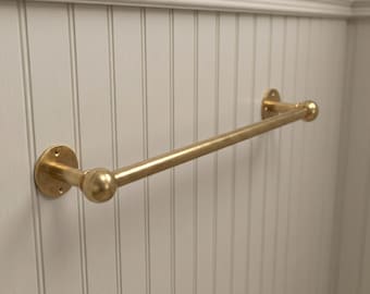 unlacquered brass towel bar chrome, wall brass hanger, towel hanger bar for bathroom, coat hanger