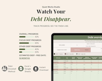Foglio di calcolo per la pianificazione del rimborso dei debiti, strumento per monitorare la libertà finanziaria, strumento per monitorare il pagamento delle carte di credito, metodo "a valanga" per il rimborso dei debiti, pianificatore per la libertà finanziaria