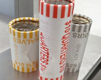 US Coin Roll Trio - One dollar, Half dollar and Quarter - Sealed and Unopened- Free Shipping