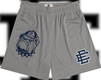 Green Spartan Inspired Mesh Shorts, College Style Basketball Shorts, Athletic Gym Shorts, Breathable Sport Shorts for Men