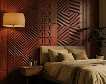 Custom Acoustic Wood Slat Panels with Mixed Widths for Modern Japandi Soundproof Walls