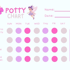 Potty Training chart/wipeable/reusable/Reward chart/Construction theme/fairies