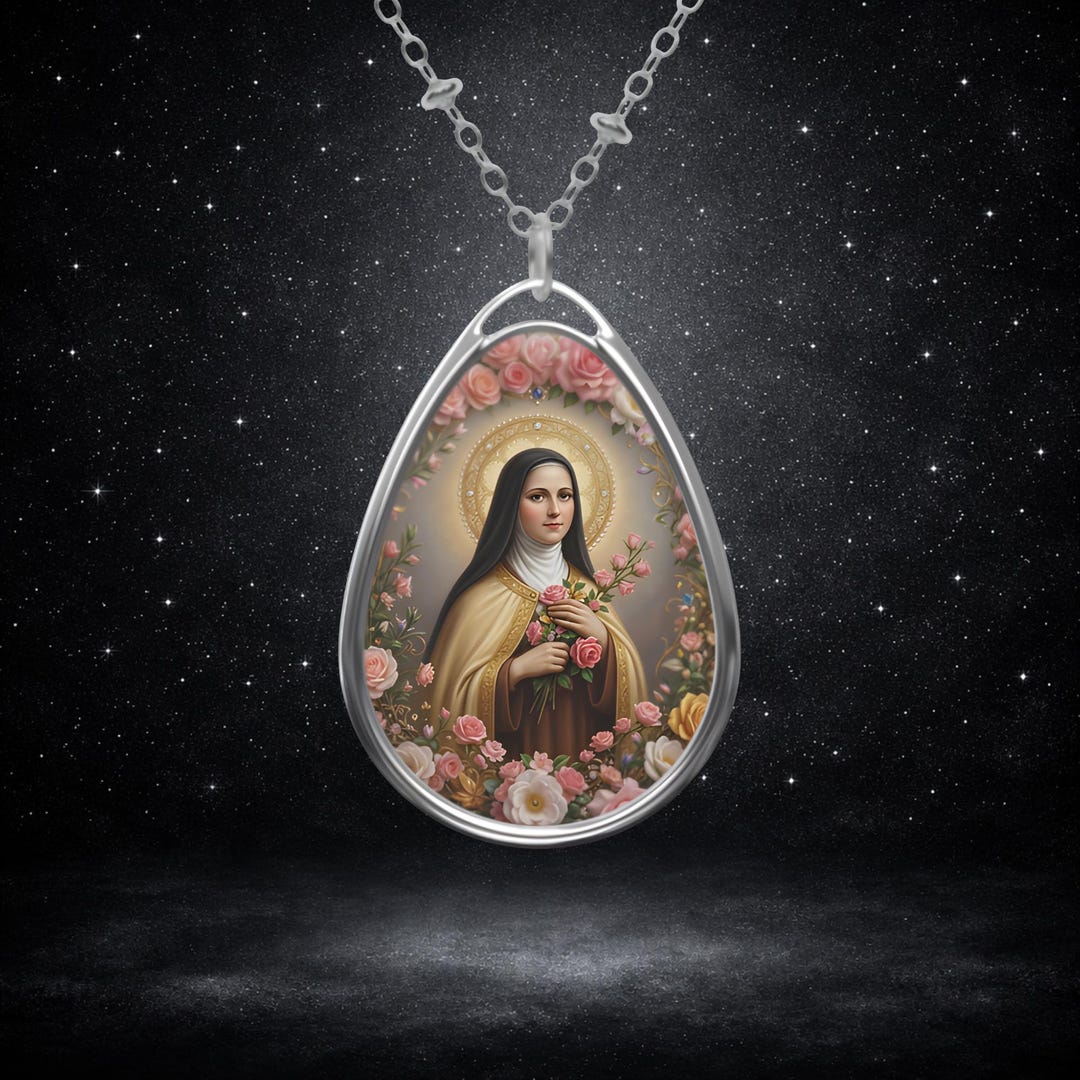 St Therese of Lisieux Necklace, Catholic Saint Pendant Jewelry ...
