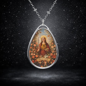 St Lucy hänge halsband, katolska skyddshelgon smycken gåva