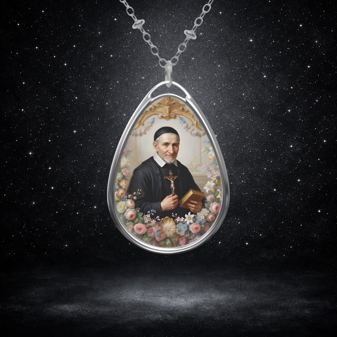 St Vincent De Paul Pendant Necklace, Catholic Jewelry, Patron of ...
