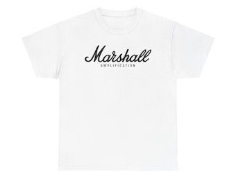 Marshall Amplification Logo T-Shirt | Retro Band Tee, Music Gear