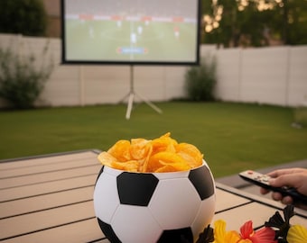 Tafeldecoratie voor snacks met voetbalthema (WK 2026) | Snackkom met voetbalthema | Decoratie voor het Europees Kampioenschap | WK-decoratie | Decoratie voor een voetbalfeest | Chipskom | 3D-geprint