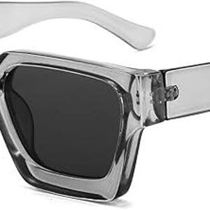 Gafas de sol cuadradas para mujer y hombre, con montura gruesa cuadrada, estilo de diseñador sencillo. Grey