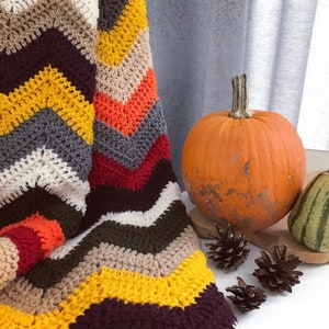 Couverture à chevrons Craquez pour le jeté afghan au crochet multicolore image 3
