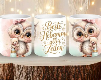 Hebamme Geschenk Tasse, Beste Hebamme Spruch, Geschenk für Hebamme – Geburtshelferin Geschenk, Abschied Hebamme, personalisiertes Dankeschön