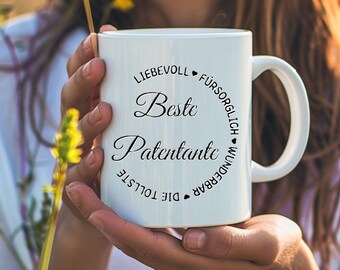 Glück ist es eine Patentante wie dich zu haben, Geschenk Patentante Tasse Becher | Taufe |  Patengeschenk | Kaffeetasse | Kaffeebecher