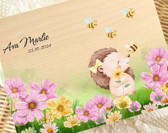 Personalisierte Erinnerungskiste mit Name, Geschenk zur Geburt, Taufgeschenk, Erinnerungsbox, Babygeschenk Mädchen Junge,Memorybox ,Bienen