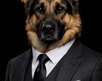Ritratto personalizzato di cane in abito / Foto di animali domestici di Old Money Studio (download digitale)