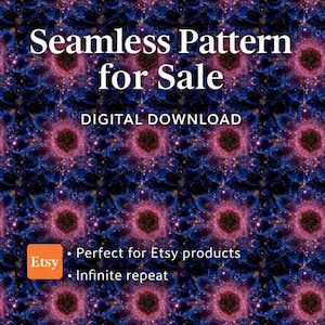 Diseño floral cósmico sin costuras / Papel digital con diseño de flores galácticas (descarga digital)